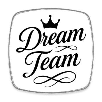 Dream Team - Square fridge magnet - white - Front