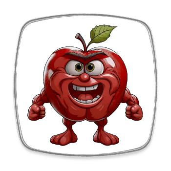 apple - Square fridge magnet - white - Front