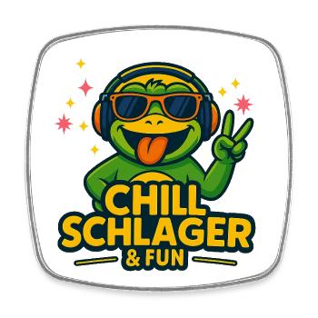 Chill Schlager & Fun – Good Mood Vibes - Square fridge magnet - white - Front