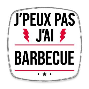 I can't I barbecue Humor Aperitif - Square fridge magnet - white - Front