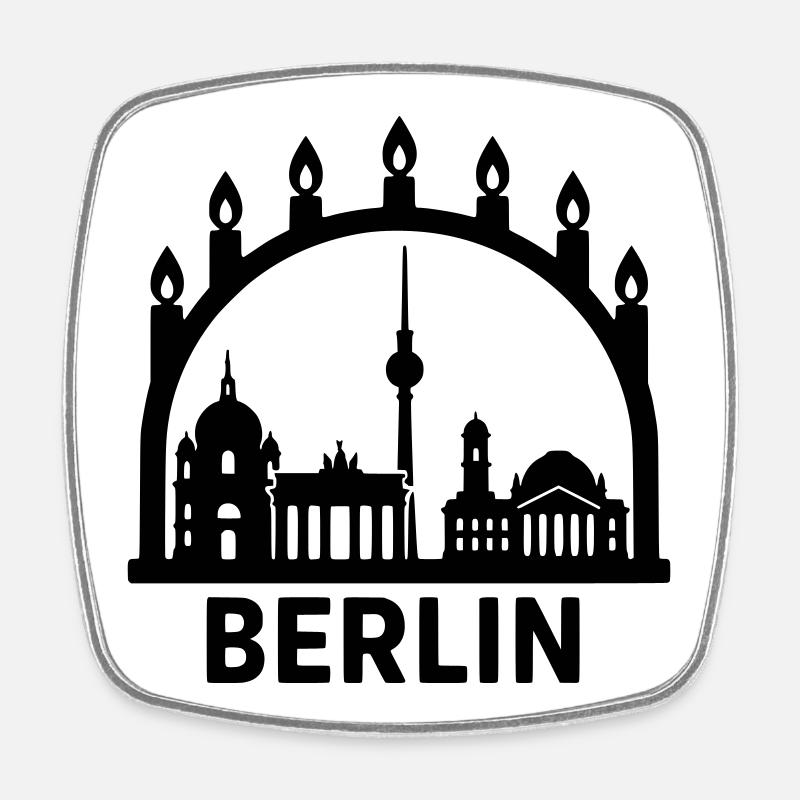 berlin schwibbogen weihnachts deko advent - Viereckiger Kühlschrankmagnet - Weiß
