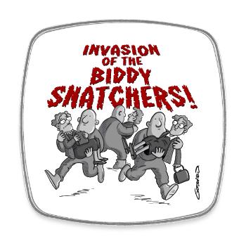 Invasion des Biddy Snatchers - Magnet carré - blanc - Devant