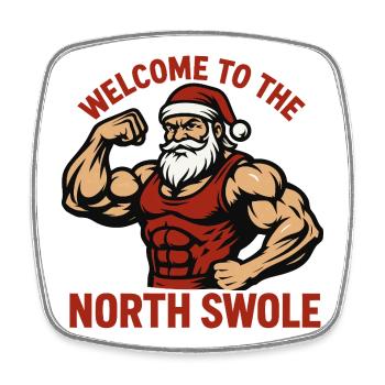 Bienvenue à l’entraînement de Noël drôle de North Swole - Magnet carré - blanc - Devant