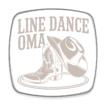 Line Dance Granny Western Boots - Square fridge magnet - white - Front