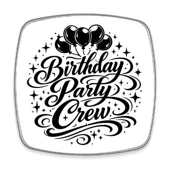Birthday Party Crew - Square fridge magnet - white - Front