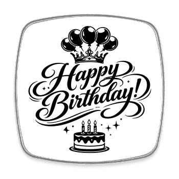 Joyeux anniversaire - Magnet carré - blanc - Devant