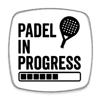 Padel in Progress - Square fridge magnet - white - Front