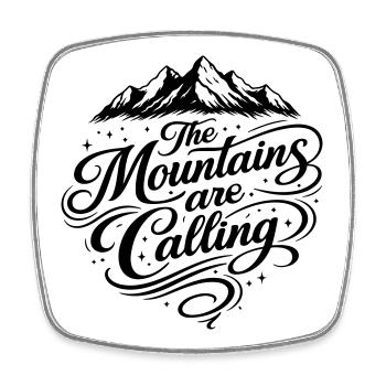 The mountains call saying - Square fridge magnet - white - Front