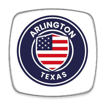 Arlington Texas Patriot Abzeichen - Viereckiger Kühlschrankmagnet - Weiß - Vorne