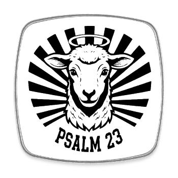 Psalm23-Lamb - Square fridge magnet - white - Front