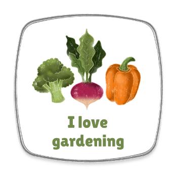 I love gardening - Viereckiger Kühlschrankmagnet - Weiß - Vorne