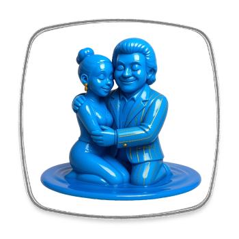 LIEBENDE #1 – Frieden & Liebe - Viereckiger Kühlschrankmagnet - Weiß - Vorne