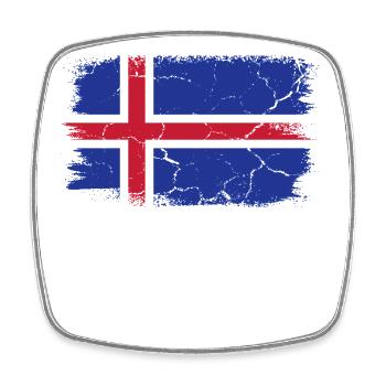 Húsavík - Viereckiger Kühlschrankmagnet - Weiß - Vorne