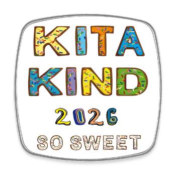 Kita Kind 2026 - Magnet carré - blanc - Devant