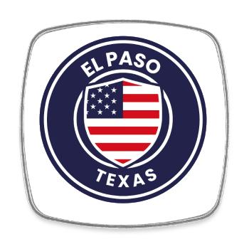 El Paso Texas Flaggenschild - Viereckiger Kühlschrankmagnet - Weiß - Vorne