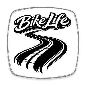 Bike Life Biker Design - Viereckiger Kühlschrankmagnet - Weiß - Vorne