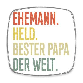 Bester Papa der Welt Gradient - Viereckiger Kühlschrankmagnet - Weiß - Vorne