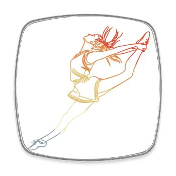 Fille de pom-pom girls vintage - Magnet carré - blanc - Devant
