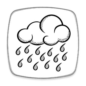 Cloud Pop Art Halftone - Square fridge magnet - white - Front