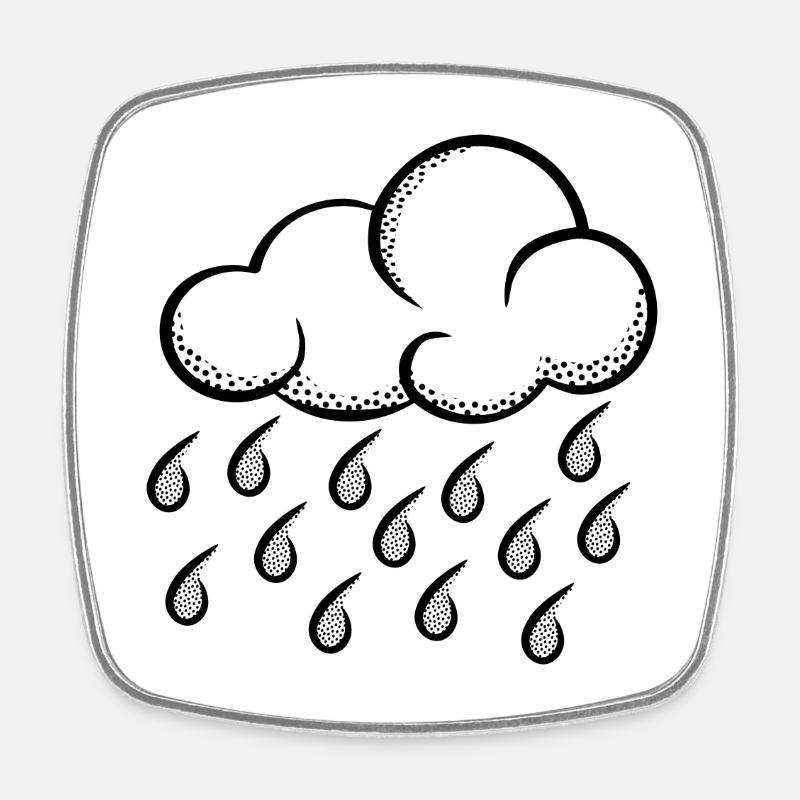Cloud Pop Art Halftone - Viereckiger Kühlschrankmagnet - Weiß