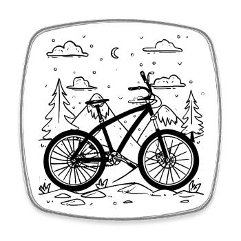 Style de bande dessinée VTT - Magnet carré - blanc - Devant