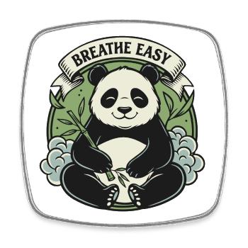 Panda Easy Zen - Viereckiger Kühlschrankmagnet - Weiß - Vorne