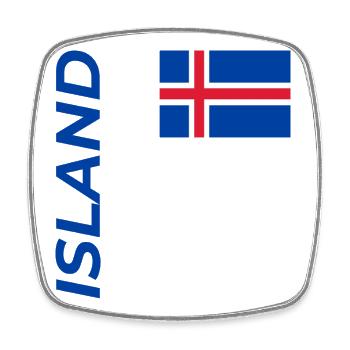 Seyðisfjörður  - Viereckiger Kühlschrankmagnet - Weiß - Vorne
