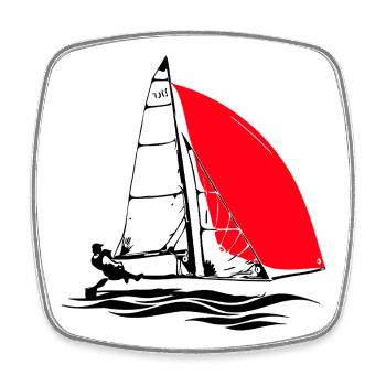 29er Youth Sailboat Sailing Dinghy Regatta Sailing - Square fridge magnet - white - Front