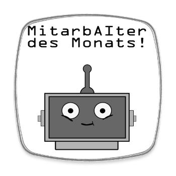 MitArbeiter des Monats - Viereckiger Kühlschrankmagnet - Weiß - Vorne