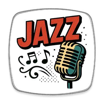 Jazz - Saxophone - Music - Square fridge magnet - white - Front