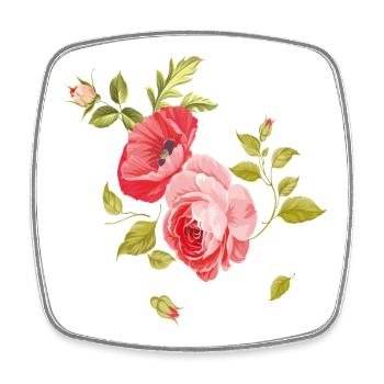 Bouquet de roses - Magnet carré - blanc - Devant