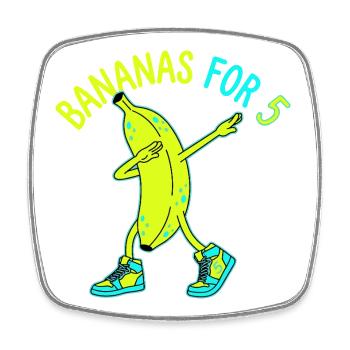 Bananes pour 5 Bananes à tamponner - Magnet carré - blanc - Devant