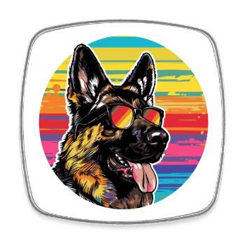 Dog Sunglasses - Square fridge magnet - white - Front