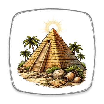 Pyramide Tempel - Viereckiger Kühlschrankmagnet - Weiß - Vorne