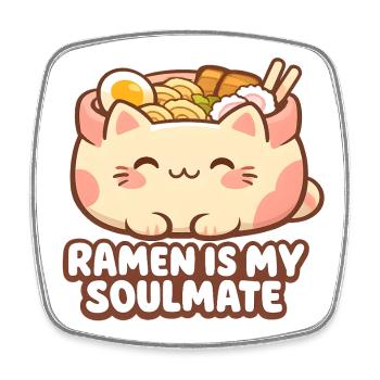 Ramen noodles is my soulmate - Viereckiger Kühlschrankmagnet - Weiß - Vorne