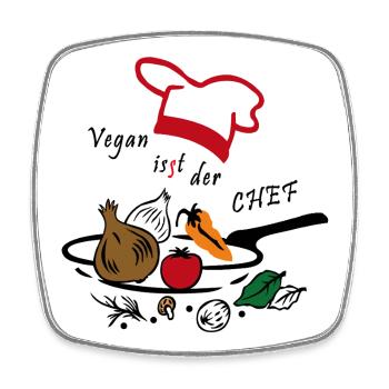 Kochkunst Gemüse  - Viereckiger Kühlschrankmagnet - Weiß - Vorne