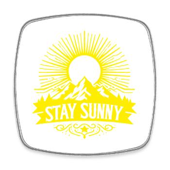 Stay sunny - white Sun - Square fridge magnet - white - Front