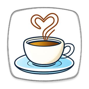 Heart Shape Coffee Magic - Square fridge magnet - white - Front