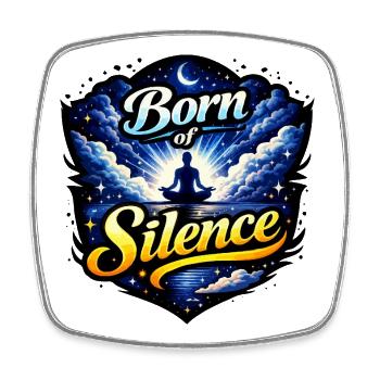 Né de la méditation du silence - Magnet carré - blanc - Devant