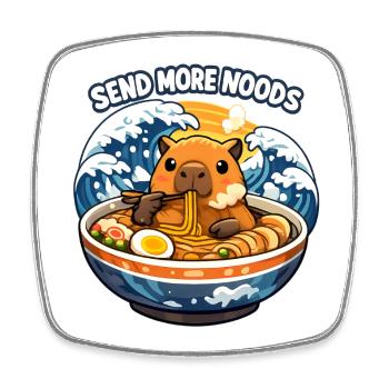 Capybara Send Noods Ramen - Viereckiger Kühlschrankmagnet - Weiß - Vorne