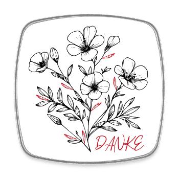 Blumenstrauss - Viereckiger Kühlschrankmagnet - Weiß - Vorne