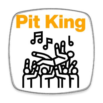 Pit King, Mosh Monarch! - Square fridge magnet - white - Front