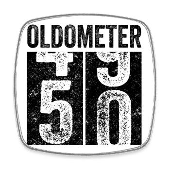 Oldometer 50 Vintage Birthday - Square fridge magnet - white - Front