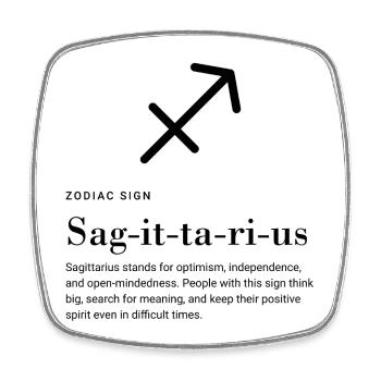 Sagittarius - Zodiac Sign - Square fridge magnet - white - Front
