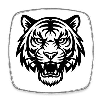Tiger - Wild animals - Square fridge magnet - white - Front