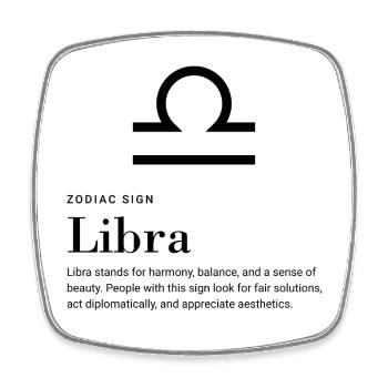 Libra - Zodiac sign - Viereckiger Kühlschrankmagnet - Weiß - Vorne
