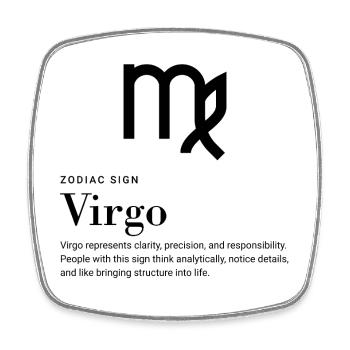 Virgo - Zodiac sign - Viereckiger Kühlschrankmagnet - Weiß - Vorne