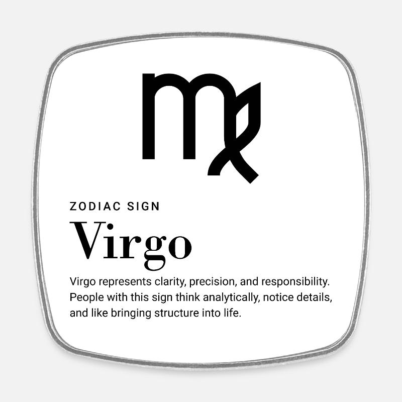 Virgo - Zodiac sign - Square fridge magnet - white