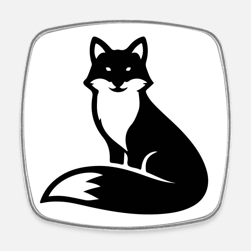 Fuchs Tier - Viereckiger Kühlschrankmagnet - Weiß