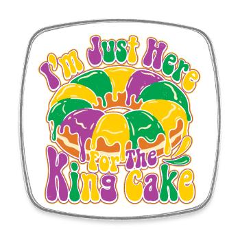 King Cake Mardi Gras - Viereckiger Kühlschrankmagnet - Weiß - Vorne